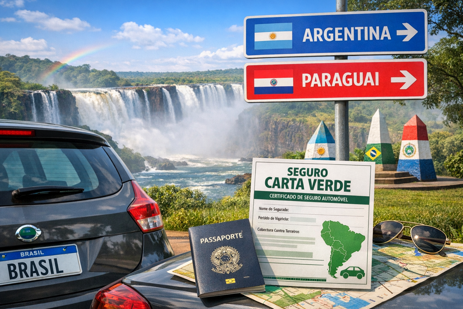 Seguro Carta Verde: essencial para quem visita Foz do Iguaçu de carro e pretende cruzar fronteiras
